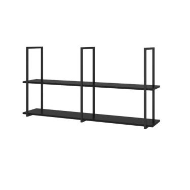 Imagem de Prateleira Suspensa Grande Estilo Industrial Nicho Cozinha Aurora Preto - ÉdeCasaMóveis