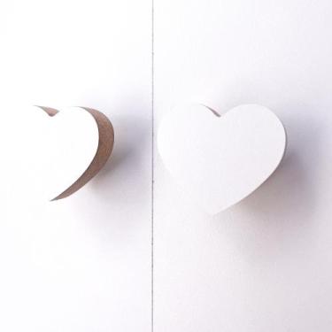 Imagem de 6 Puxadores Coração Infantil Porta Gaveta Cômoda Móveis - Hanger Decor