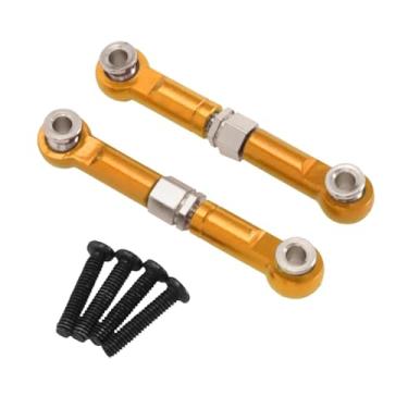 Imagem de Fenteer 2 peças 1:14 RC Car Direção Linkage Puxar Haste Ligações Braço Tirante Barra de Direção Sobressalente para 14211 Caminhões Modelo DIY Modificado, Ouro