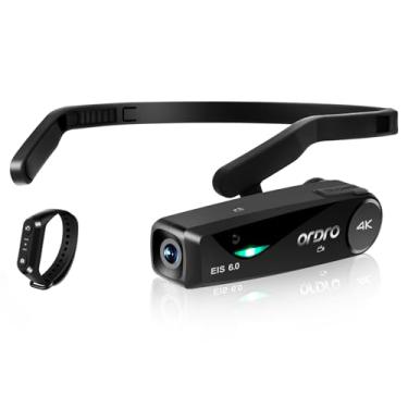 Imagem de ORDRO Câmera EP6 Plus 4K montada na cabeça, mini filmadora leve e leve com controle remoto