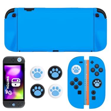 Imagem de DLseego Capa protetora macia para Nintendo Switch 2 (2025), capa fina de TPU para Joy Con, protetores de controle JoyCon destacáveis, à prova de choque e resistente a arranhões, 4 pegas de polegar