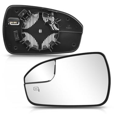 Imagem de RAGBUSCLE Vidro de espelho lateral de substituição aquecido com placa traseira, vidro retrovisor elétrico, compatível com Ford Fusion 2013-2020, lado esquerdo do motorista