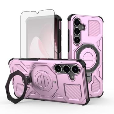 Imagem de Asuwish Capa de telefone para Samsung Galaxy S25 Plus S25+ 5G com protetor de tela de vidro temperado e suporte de anel magnético suporte acessórios de célula protetora S25Plus 25S + S 25 25+ SM-S936U