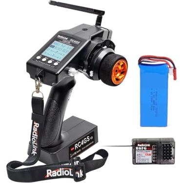 Imagem de Radiolink RC4GS V3 RC Radio Transmitter with Receiver (R6FG with Gyro) 5 Channel with 2S 1800mAH LiPo Battery RC Remote Controller, 400m Remote Control for RC Car, Truck, Buggy, Tank, Crawler, Boat
