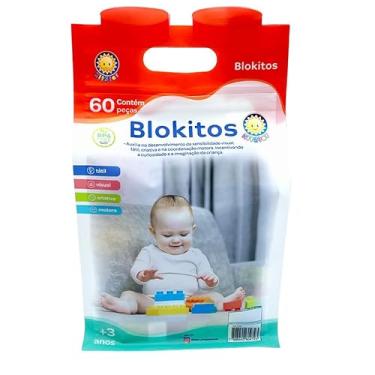Imagem de Brinquedo Educativo Blocos de Montar Blokitos 60 Peças – Criatividade, Coordenação Motora e Aprendizado Divertido