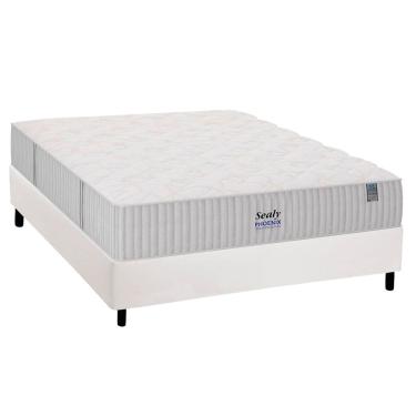 Imagem de Cama Box Casal: Colchão Molas MasterPocket Ensacadas Sealy Phoenix + Base CRC Courano White (138x188)