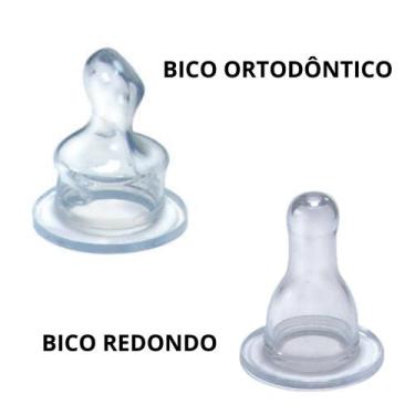 Imagem de Kit com 10 unidades de Bico Mamadeira Universal  100% Silicone Redondo