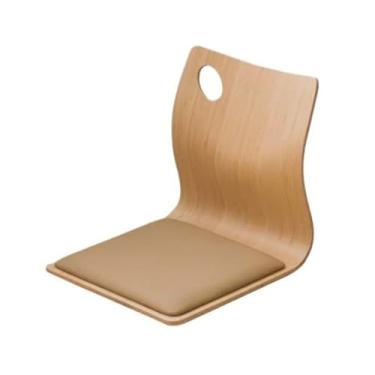 Imagem de Cadeira de chão portátil, cadeira de tatame de bambu com suporte para as costas, cadeira de assento de chão de meditação, cadeira de sofá preguiçosa sem pernas, janela de sacada, varanda, sala de