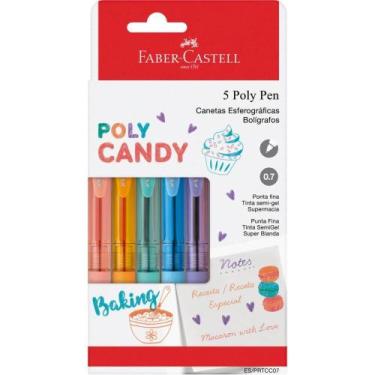 Imagem de Caneta Esferográfica POLY Pen CANDY 5 Cores PCT C/ 06 - FABER-CASTELL