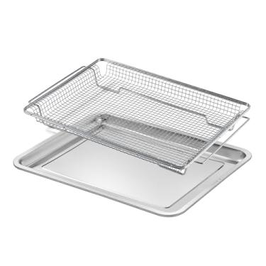 Imagem de Allstare W11548747 Peças de reposição de cesta de fritadeira a ar para peças de forno Whirlpool Range 304 de aço inoxidável Kitchenaid Maytag Jenn-Air Fryer bandeja de malha cesta de forno assadeira 1