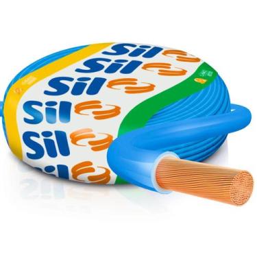 Imagem de Fio Cabo Sil Flex Sólido 750v 10mm Azul Rolo 50 Metros
