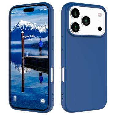 Imagem de HAII Capa para celular 17 Pro Max, silicone líquido fino para mulheres e homens, com forro de microfibra resistente a arranhões, à prova de choque, capa protetora de silicone macio para celular para