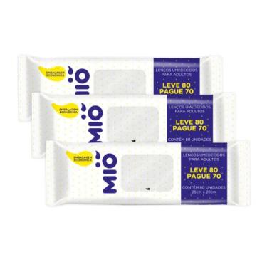 Imagem de Kit 3 Lenço Umedecido para Adultos Mió Leve 80 Pague 70 Unidades