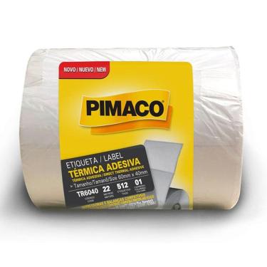 Imagem de Etiqueta adesiva térmica TR6040 Pct 4 rolos Pimaco