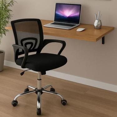 Imagem de Mesa Dobrável de Parede Cadeira de Escritório Giratória Ergonômica - D