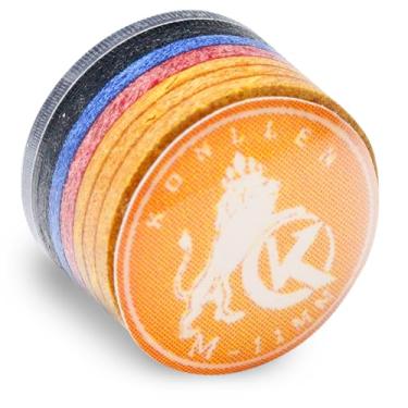 Imagem de KONLLEN Ponta de bilhar arco-íris com ponta transparente SX/SS/S/M/MH/H 11 mm/14 mm ponta de taco de bilhar 9 camadas de acessório de cabeça de taco de pele de porco 1 peça (11 mm-M-amarelo)