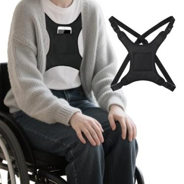 Imagem de CONEHOY 2 peças de cinto de segurança para cadeira de rodas que evita deslizamento, cinto de segurança ajustável, correias de retenção para cadeira de rodas peitoral para adultos idosos e deficientes
