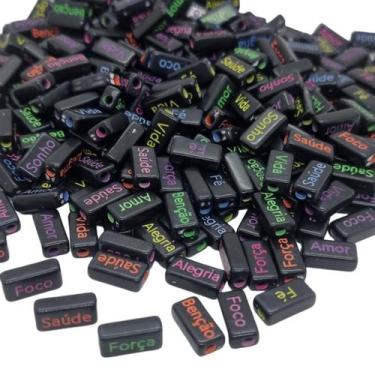 Imagem de Missanga Infantil Palavras Frases Plaquinha Entremeio 50 unidades - Co