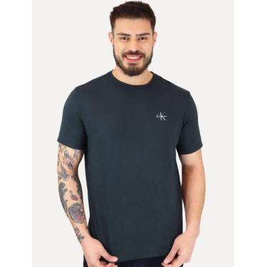 Imagem de Camiseta Calvin Klein Jeans Masculina New Mono Logo Re Issue Azul Mari