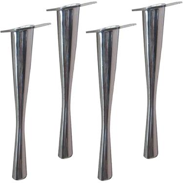 Imagem de 4 Peças Espessar Móveis De Metal Pés Mesa De Café Sofá Ajustável Pé Armário Placa De Cama Armário De Tv Suporte Perna Componente De Móveis Inclui Parafusos De Montagem, Silver, 17cm/6.6in