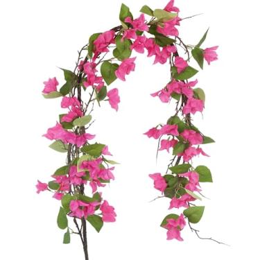 Imagem de 1 flor artificial, rosa vermelha, buganvília, videira murcha