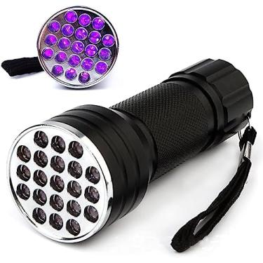 Imagem de FANTIA Lanterna UV preta, 21 LEDs 395 nM detector de luz negra ultravioleta lâmpada de mão para urina de cachorro, manchas de animais de estimação e percevejos de cama