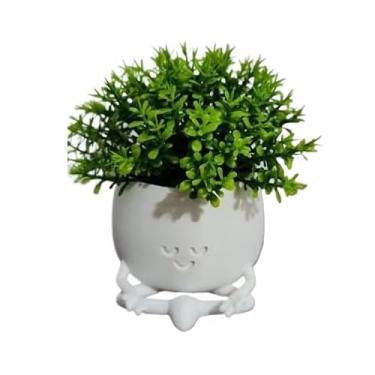 Imagem de Vaso Para Suculenta Carinha Meditando(2,Branco)