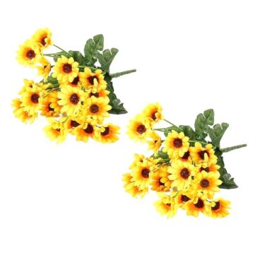 Imagem de Kit com 2 Buquês de Mini Girassol c/ 22 Flores cada - Flor Permanente Artificial Para Arranjo e Artesanato