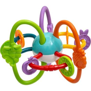 Imagem de Brinquedo Mordedor e Chocalho Fruit Ball para Bebê – Macio e Colorido