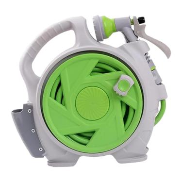 Imagem de Generic Carrinho de carretel de mangueira de jardim, mangueira de água telescópica, mangueiras práticas, carrinho de carretel, conjunto de carro de tubo de, Verde