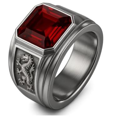 Imagem de Anel Masculino Comendador Homem Prata 950 Pedra Vermelho (19)