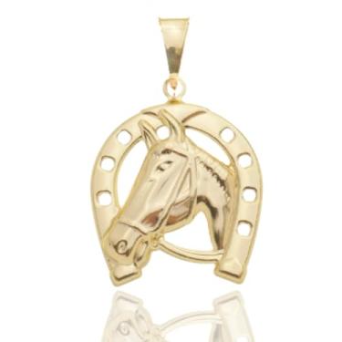 Imagem de Pingente Ferradura De Moeda Antiga Com Banho De Ouro 24K Não Enferruja