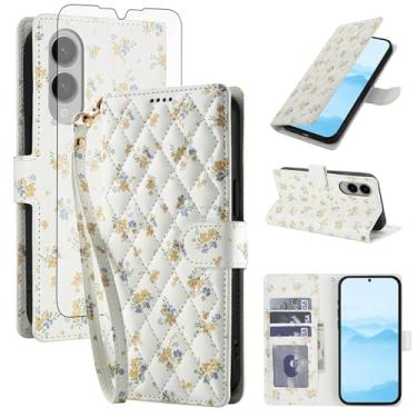 Imagem de Asuwish Capa de celular para Samsung Galaxy S25 Edge 5G carteira celular com protetor de tela de vidro temperado porta-cartão de flores com suporte para ID S25Edge 25S S 25 25Edge 6.66 2025 flores