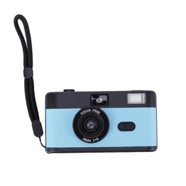 Imagem de aqxreight Câmera de Filme de 35 Mm Com Flash 28mm F/8 Lente 1/120s A Velocidade do Obturador Inclui 27 Filmes Coloridos Estilo retrô Reutilizável para Entusiastas da Fotografia (Azul preto)