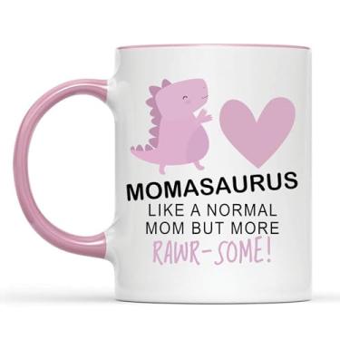 Imagem de Presentes de dia das mães para canecas de mãe, caneca de café para mamãe, melhores presentes de mãe para aniversário, Natal para mamãe, caneca Momasaurus 325 ml - presente para nova mãe, esposa da