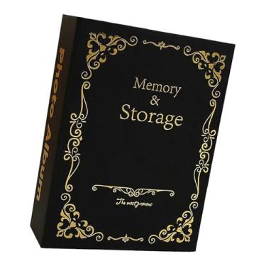 Imagem de oshhni Álbum de fotos 4x6, álbum de memórias de bebê faça você mesmo, de fotos com 50 páginas e 100 bolsos para lembrança de aniversário, Preto