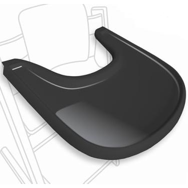 Imagem de Bandeja de cadeira alta compatível com cadeira Stokke Trip Trap, design ergonômico curvo, preto brilhante - livre de BPA, fácil de montar