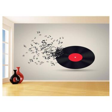 Imagem de Papel De Parede 3D Musica Vinil Notas Musicais 3,5M Mus80
