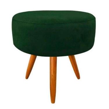 Imagem de Puf, puff para sala pé palito verde musgo/bandeira