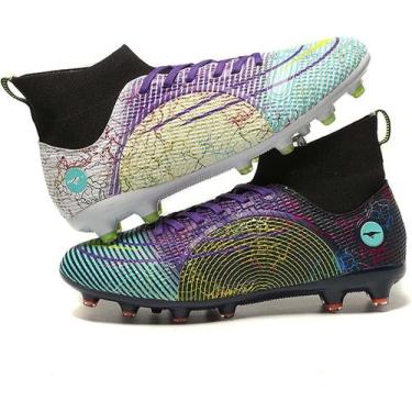 Imagem de Tênis de futebol masculinos de futebol com pontas longas, couro e borr