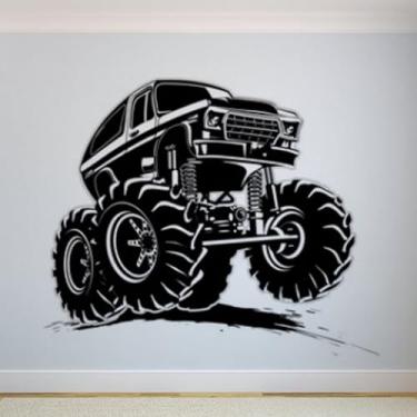Imagem de Adesivos de parede de veículos off-road, pôsteres de parede Jeep, decalques artísticos de carro, decorações de quarto infantil, murais 115 x 115 cm