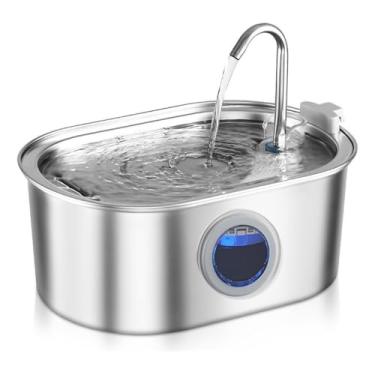 Imagem de Fonte De Água Para Pet Gatos De Aço Inoxidável 3.4 L