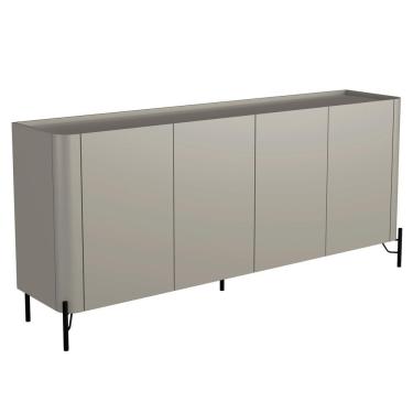 Imagem de Buffet Para Sala De Jantar 4 Portas 1 Gaveta Pés Industrial Preto Naim I03 Grigio - Lyam