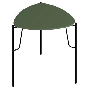 Imagem de Mesa Lateral Para Sala De Estar Alta Pés Industrial Preto Alef I03 Musgo - Lyam Decor