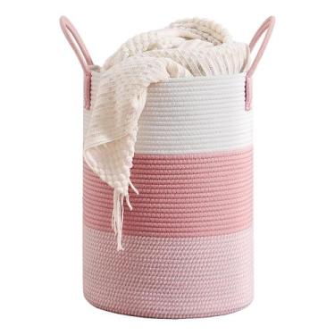 Imagem de Cesto de roupa suja CLHMILY&Z Round Round 33x46 cm Rosa