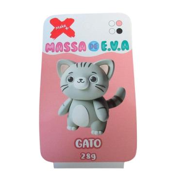 Imagem de Massa de EVA em pote 28g 4 cores Gato - Gatte