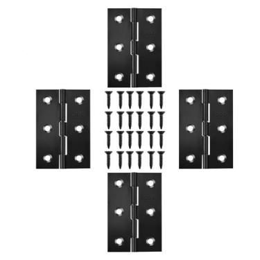 Imagem de Dobradiças de porta QANQIUPLE pretas de 3 polegadas para móveis, pacot