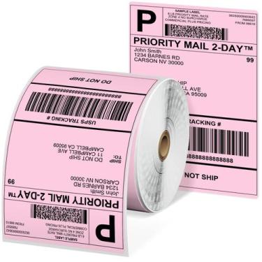 Imagem de Impressora de etiquetas térmicas Paper Phomemo 4x6 500pcs rosa