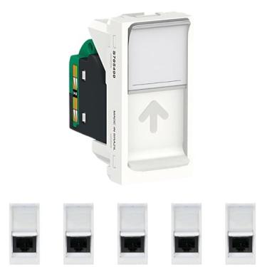 Imagem de 6 Módulo Tomada Rj45 8 Fios Upt Cat5e Schneider Linha Orion S70540004