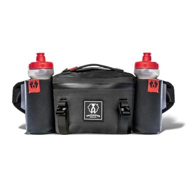 Imagem de Uncharted Supply Co. Park Pack – Bolsa de quadril impermeável para corrida, caminhada, ciclismo – duas garrafas de água, bolsos com zíper, Preto, 9 x 4.2 x 5.5, 2.8L, Mochila minimalista e discreta à